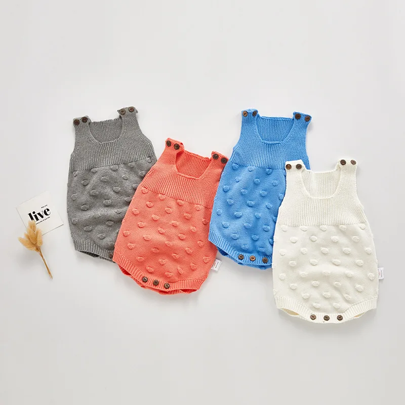 

Kids Chidlren Girls Knitted Sweater Ball Rompers Candy Princess Color Toddler Babe Spring Autumn Ins Newborn Clothing
