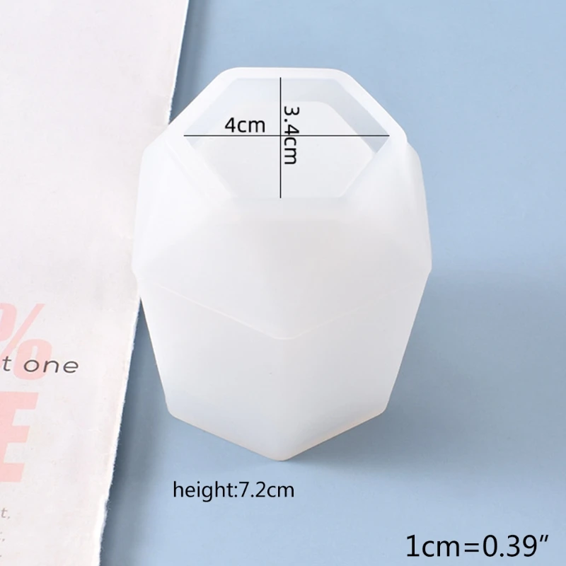 

DIY Hexagon Pen Holder Silicone Mould Crafts Storage Container Making Tool Crystal Epoxy Resin Mold