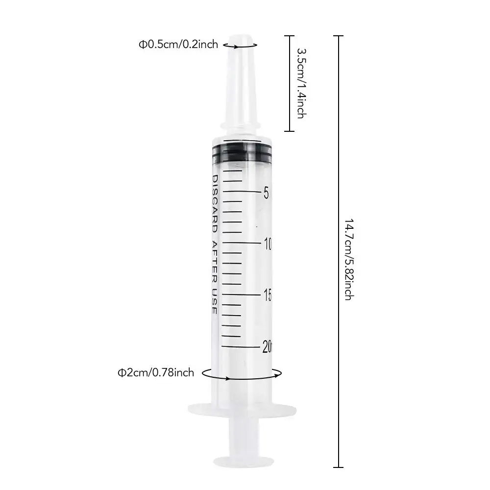 20 шт мл пластиковый шприц Пластиковый Катетер наконечник с колпачками