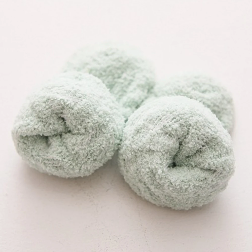 Модные женские зимние утепленные коралловые флисовые эластичные носки средней