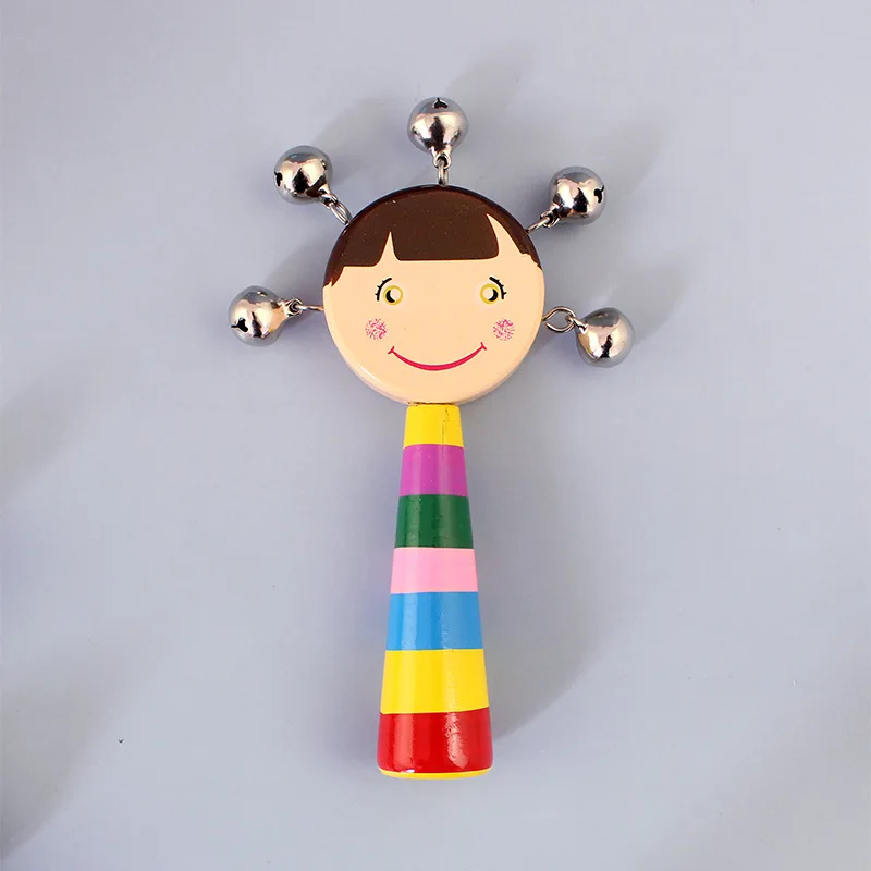 Wooden Rattles for Baby Sand Hammer Baby Rattle Educational Musical Wooden Toys Development Baby Toys 0 12 Months Baby Gift