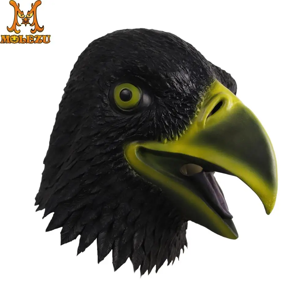 Molezu на Хэллоуин вечерние Косплэй Орел маска из латекса Маска головы орла всю
