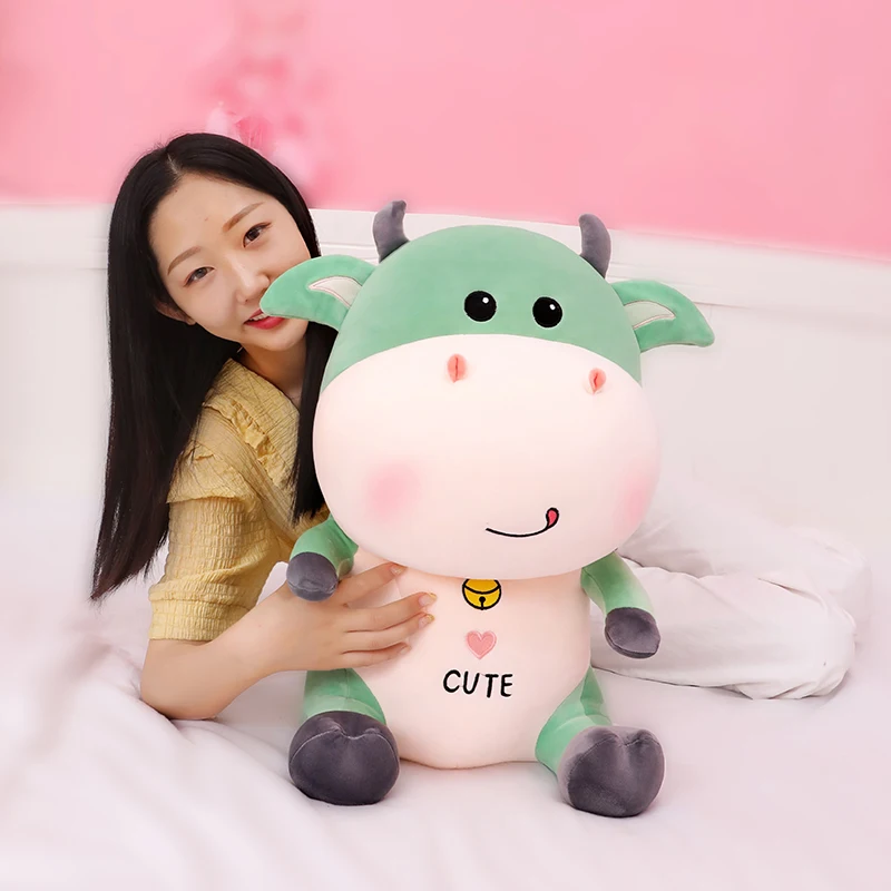 

New Arrive 20-50CM 2 Styles Stuffed Cute Cattle Dolls Plush Toys Fat Cow Pillows Calf Decorations Luxury Filling Gift For Kids