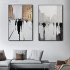 Абстрактная британская Картина на холсте скандинавский черный белый Ins плакаты и принты Куадрос настенные картины для гостиной домашний декор