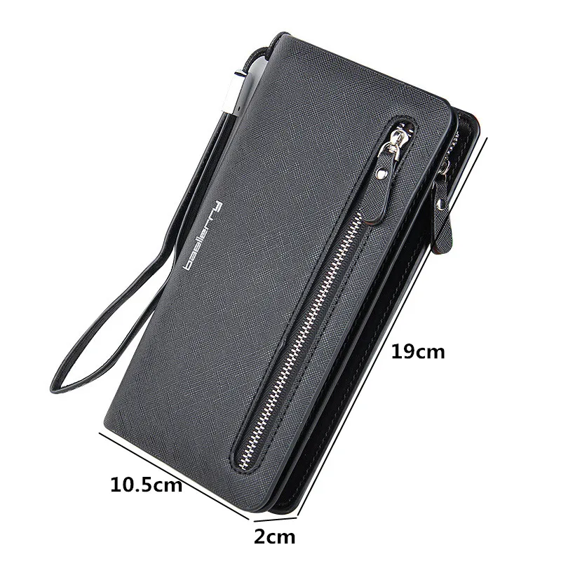 Кошелек на молнии для телефона с отделением карт кожаный женский длинный кошелек