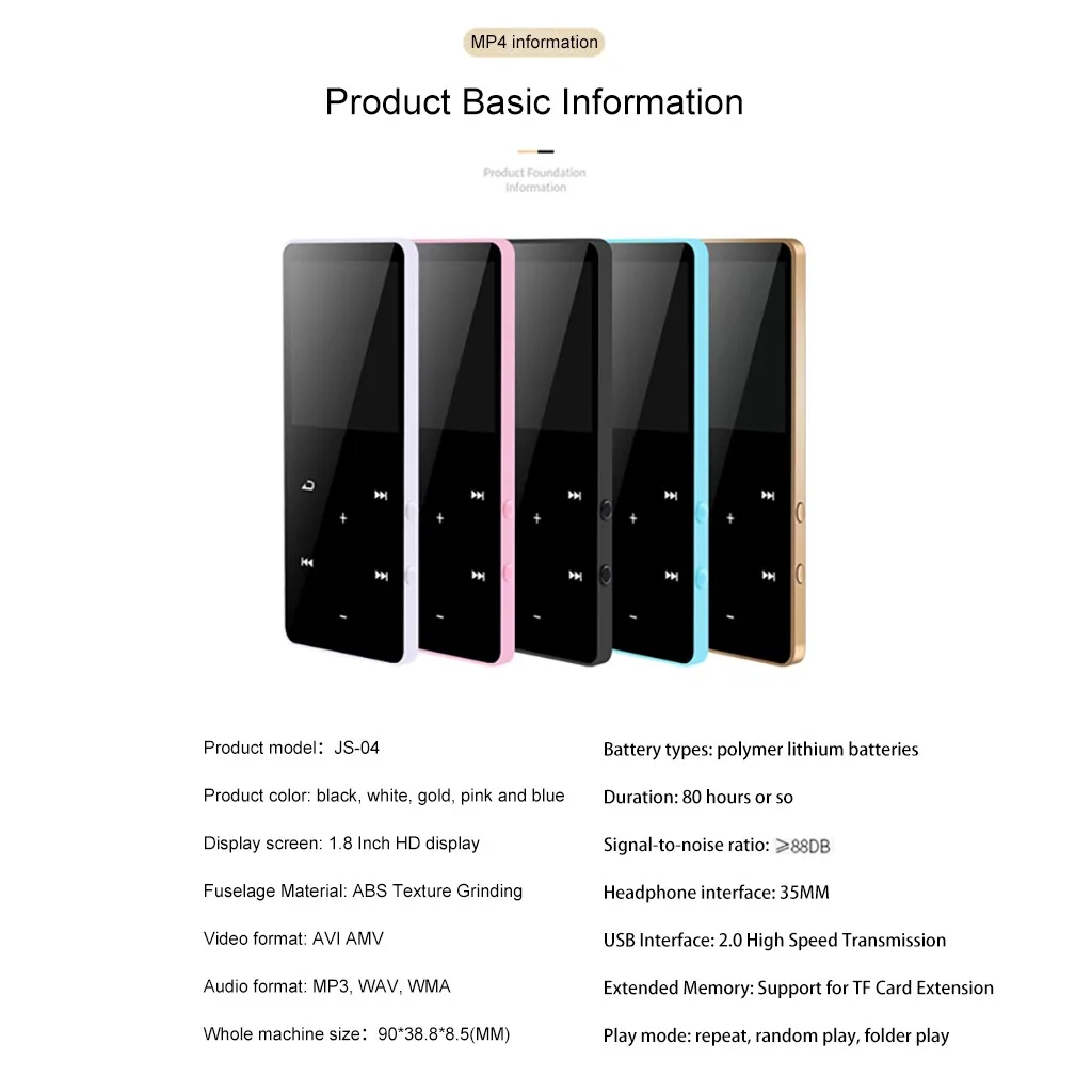 2019 беспроводной мини MP3-плеер с Bluetooth 4 Гб FM-радио сенсорная клавиша спортивные