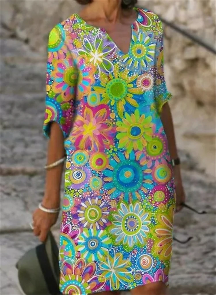 

Fashion dress casual dress slimming V-neck dress