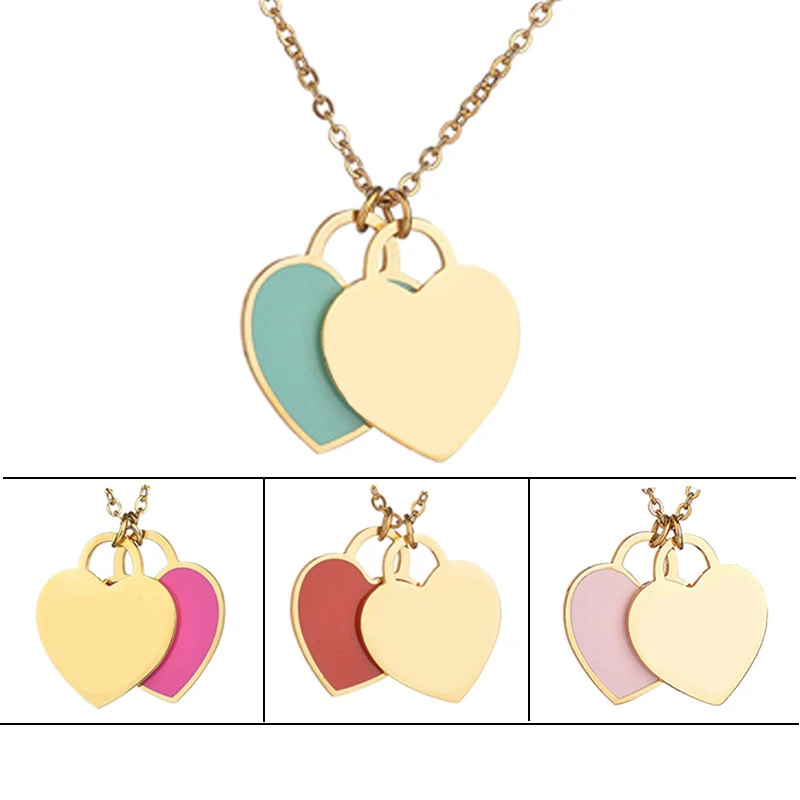 

Ожерелье из нержавеющей стали с эмалью в форме сердца