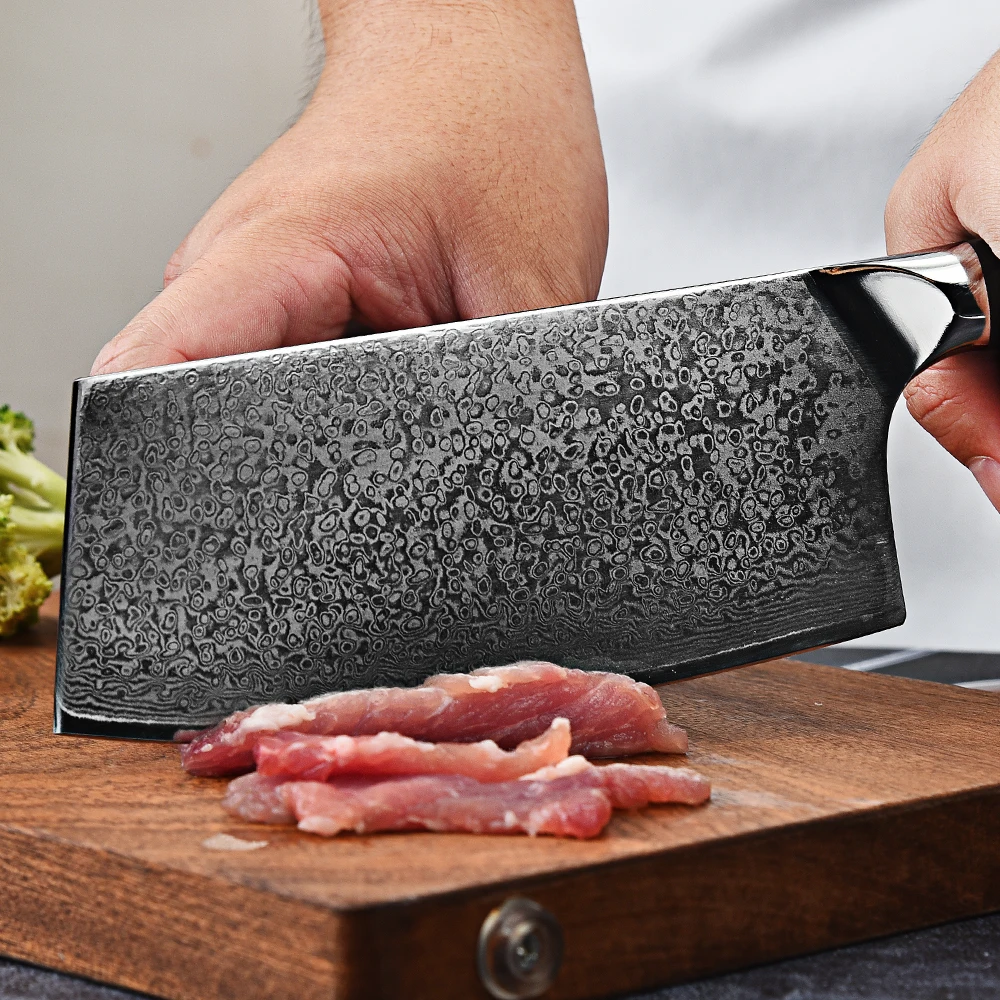 Оптовая продажа с фабрики дамасский поварской нож домашний кухонный острый