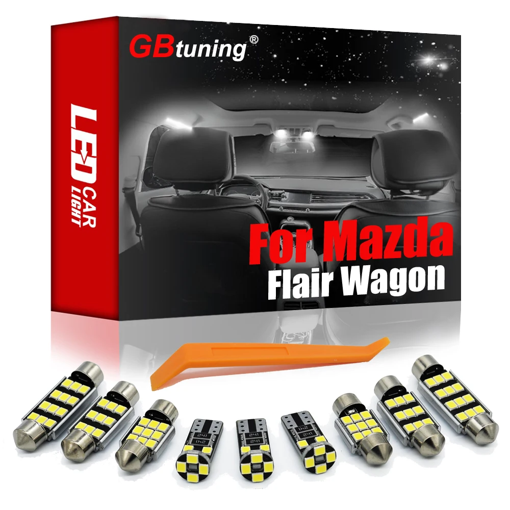 

GBtuning, без ошибок, 10 шт., для Mazda Flair Wagon 2012, 2013, 2014-2020, светодиодный лампы для внутреннего купола, багажника, аксессуары светильник