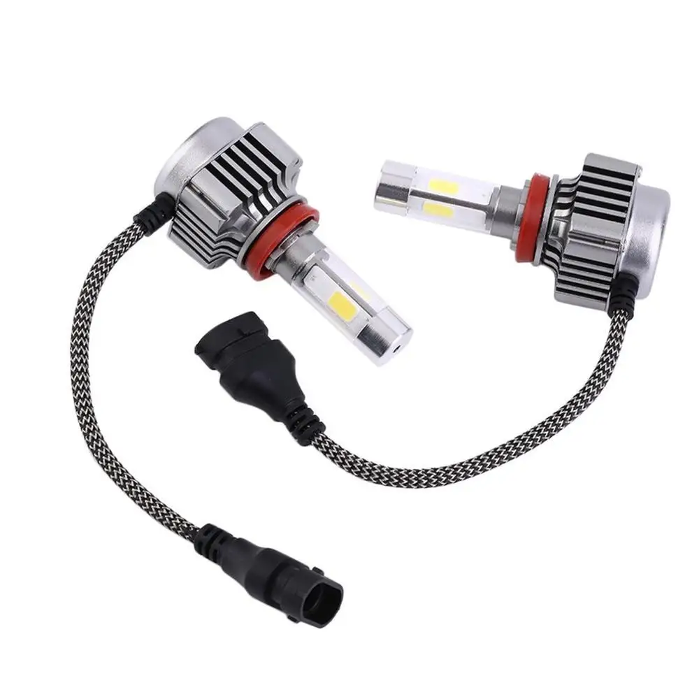 

1 Pair High Brightness H8 H9 H11 6000K 120W 12000LM 4-Sides LED Headlight Kit Low Beam Bulbs High Power Light For Cars