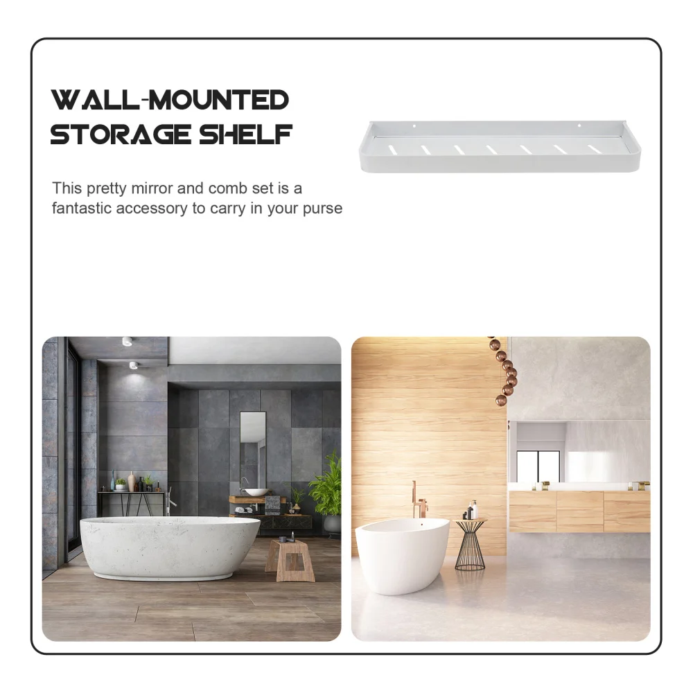 

1 Set Non Punch Storage Rack Kitchen Bathroom Wall-mounted Holder (50CM)