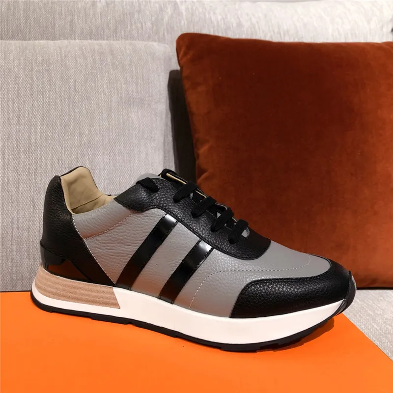 

Luxury Brand Designer Sports Shoes Classic Retro Stitching Leather Sports Casual Shoes Couple Early Spring White Shoe Size 35-44