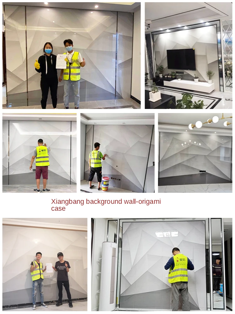 

TV Background Wall Tile Modern Minimalist Microlite Living Room Marble Background Wall Decorative Brick Origami TZ