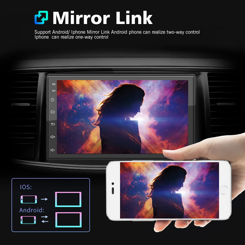 Автомагнитола Hikity универсальный мультимедийный плеер на Android с GPS для Volkswagen Nissan