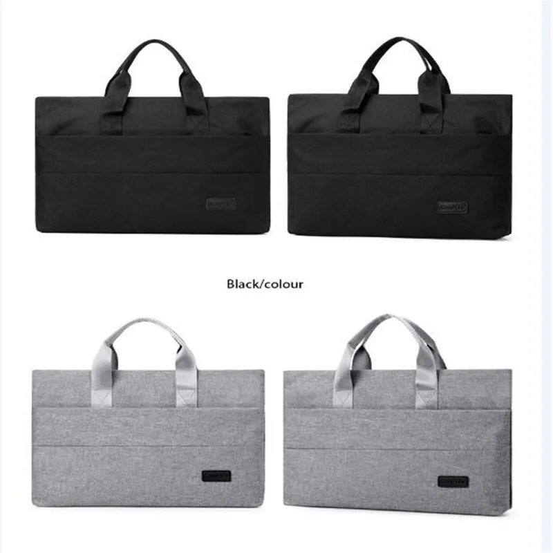 14 Inches Briefcase Document Polyester Cloth Stereoscopic Portfolio Portable Office Meeting Multi-functional Laptop Bag 2 Colors