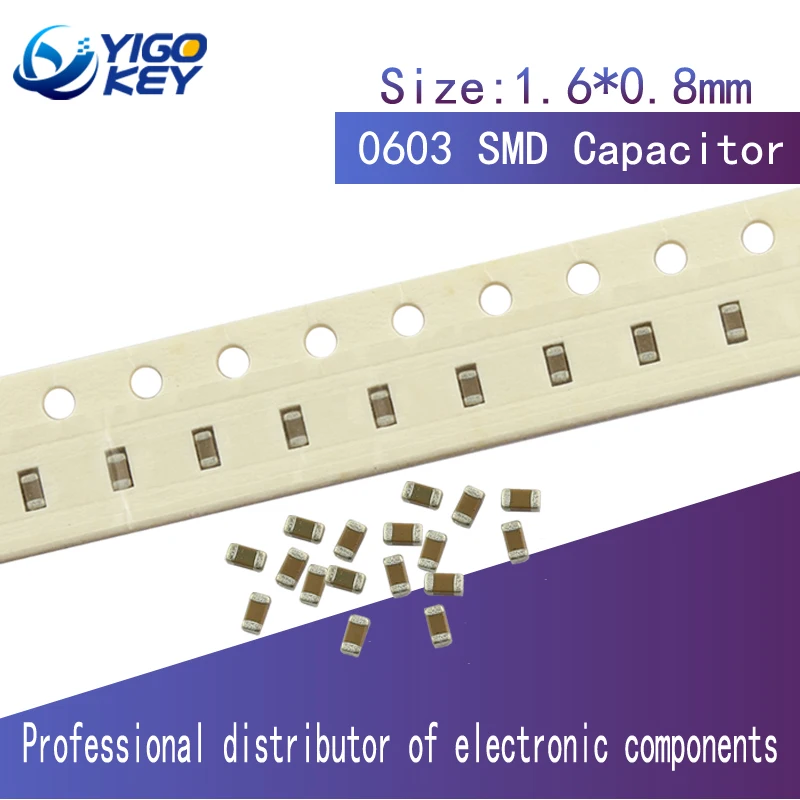 

100pcs 0603 100NF X7R Error 10% 104K 50V SMD Thick Film Chip Multilayer Ceramic Capacitor