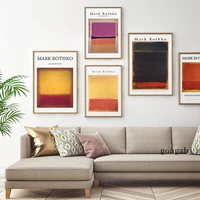 mark rothko a retrospective abstract museum exhibition poster vintage canvas painting prints wall art pictures living room decor