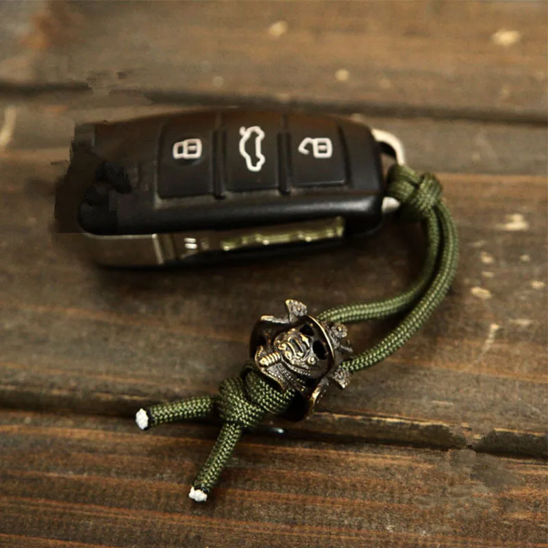 EDC Чистая латунь ретро армированный воин нож для солдат DIY аксессуары веревочная