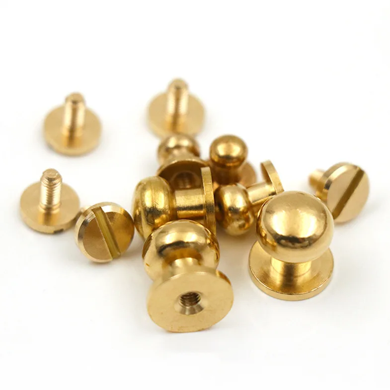 8 размеров Вариант твердая латунь гриб круглая головка одежды заклепки Шпильки