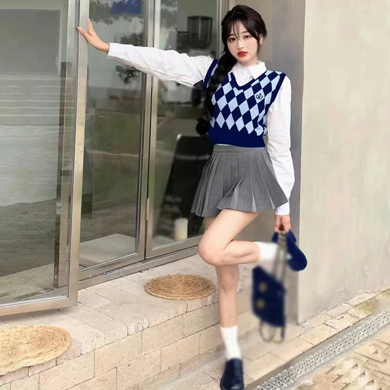 Осенний свитер жилет для женщин пуловер-жилет с V-образным вырезом вязаный в