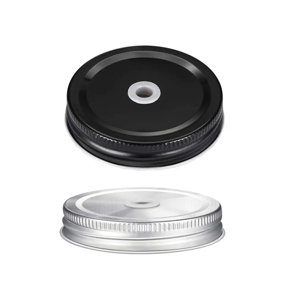 

10Pcs Sealing Tin Mason Jar Cover Leakproof Metal Caps Drinking Cup Mug Caps for 70mm Glass Storage Bottle Wide-Neck Jar Bottles
