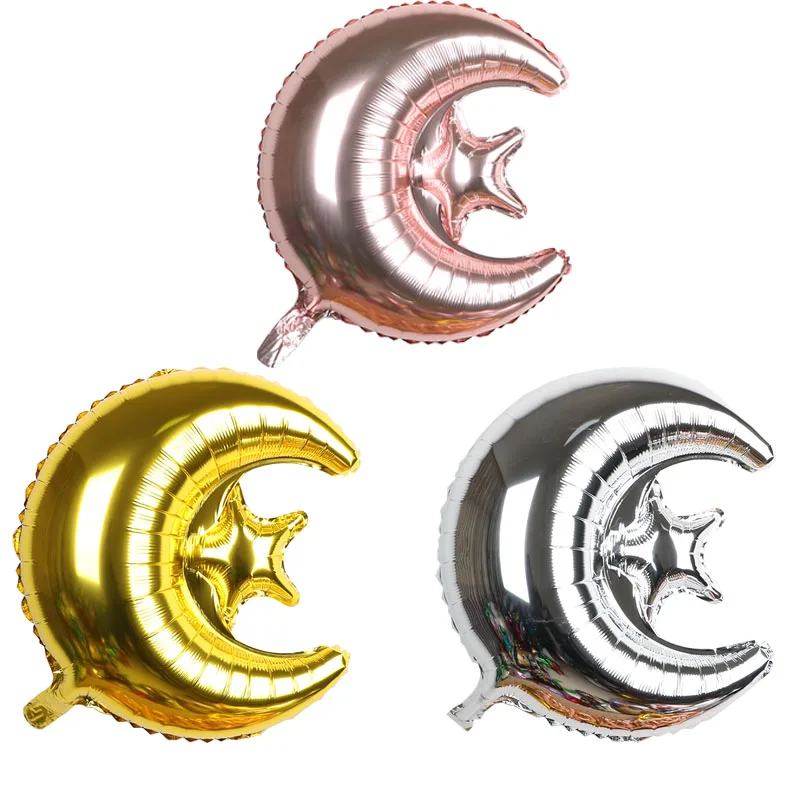 50 шт. ИД Мубарак Звезда Луна фольгированные воздушные шары мусульманский Рамадан