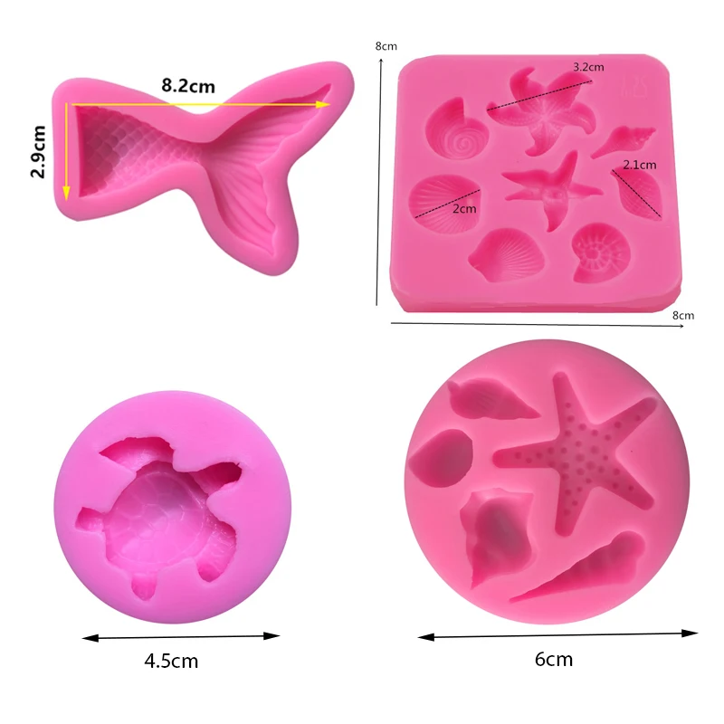 Marine Silicone Mold Chocolate Mold Seahorse Conch Mermaid Fondant Jewelry Key Ring Resin Mold Cake Decoration Accessories images - 6