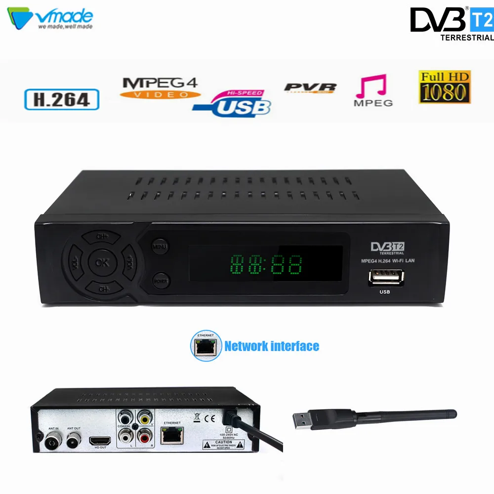 Встроенный демодулятор Vmade USB Wi-Fi ТВ-тюнер MPEG4 поддержка Youtube Full HD 1080P цифровой