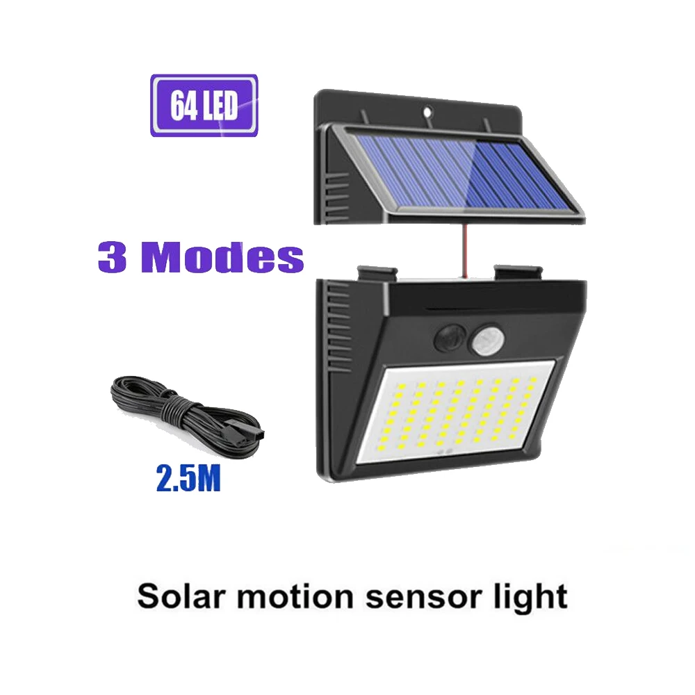 PIR датчик движения солнечный светильник s 64/30 LEDs наружный Отделяемый для