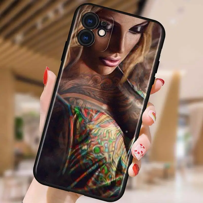 Силиконовый сексуальный глянцевый черный чехол из ТПУ для Apple iPhone 13 12 11 Mini XS XR X Pro