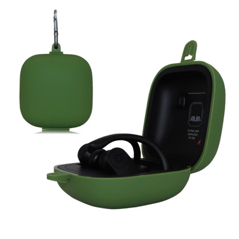 grass green Защитные Чехлы Наушники Аксессуары беспроводные Bluetooth наушники крышка силикагель сплошной цвет оболочки для Beats Powerbeats Pro - Цвет: grass green