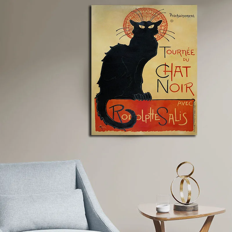 OUCAG черные кошки куадросы для дома холст картина Декор фотографии стеновое