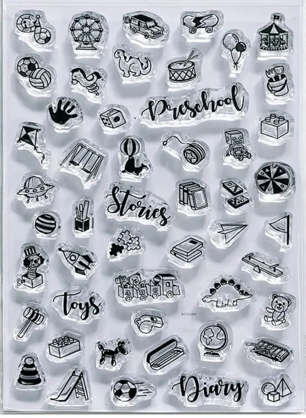 

CLEAR STAMP preschool DIY Scrapbook Card album paper craft silicon rubber roller transparent stamps 224