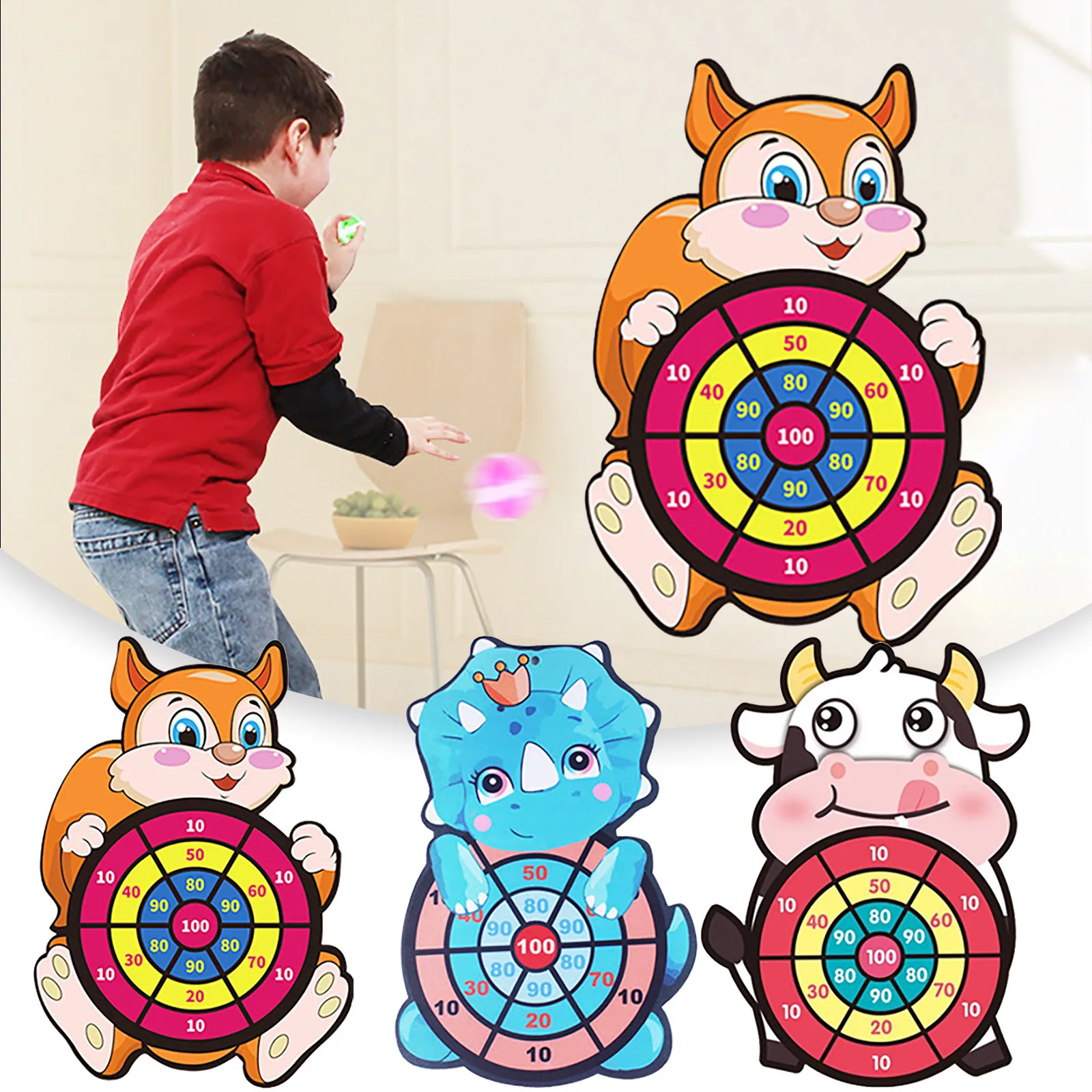 

Christmas Children's Flying Sticky Ball Dart-toy Explosive-wall-mounted Sticky Ball Target Ball Interactive Throwing Set Game