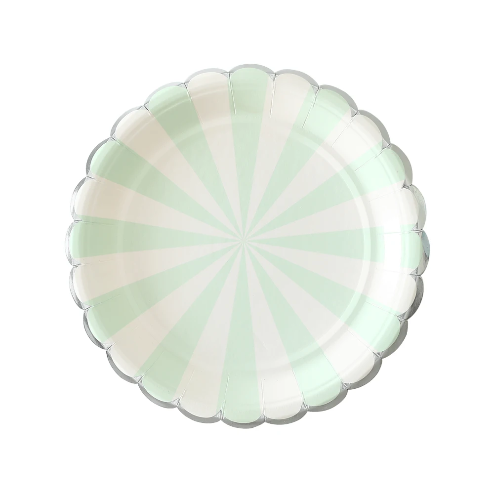 Золоченая Высококачественная одноразовая посуда набор розовых и зеленых