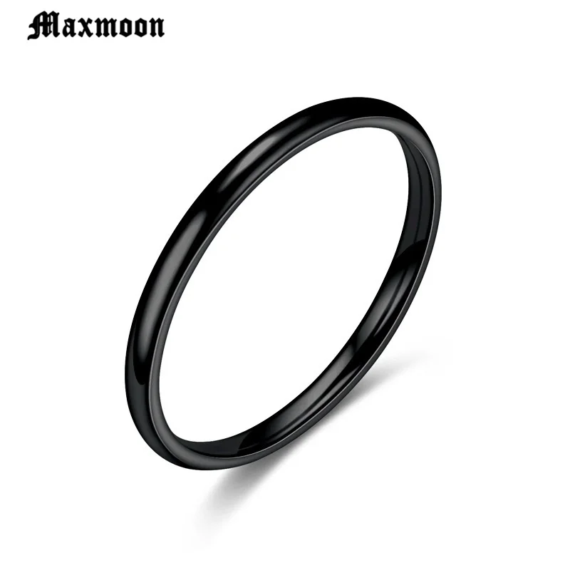 Кольца Maxmoon из нержавеющей стали гладкие и простые индивидуализированные