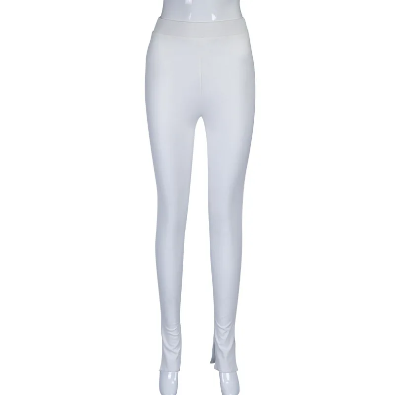 

Elastic Pants Skinny Split Solid Korean Fashion Joggers Trouser Women Clothing 2021 Ins Sport Y2k Harajuku Streetwear Soft Pants