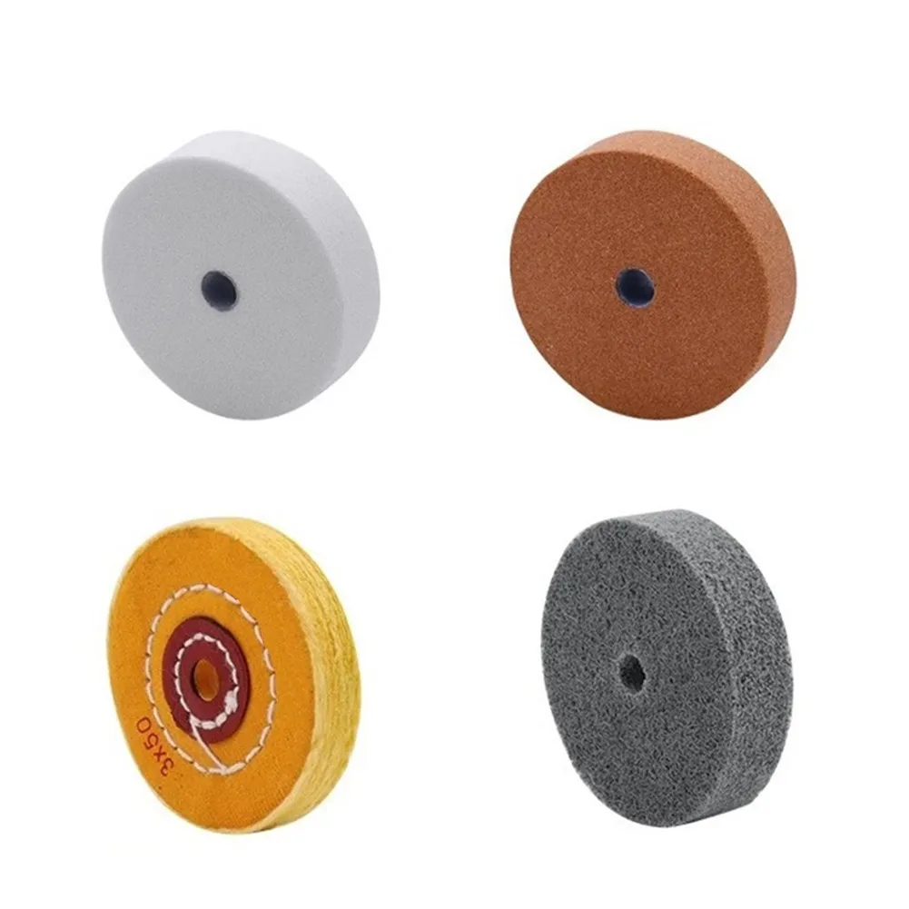 

4PCS Grinding Wheels 75mm/3inch Bench Grinder Grinding Wheel Ceramic Nylon Felt Polishing Wheels For Metal Iron Metal Polishing