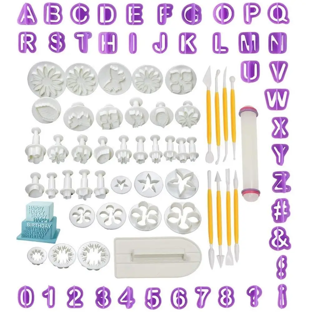 86 шт./упак. цветок Fondant (сахарная) Обледенение Плунжерные Торт Формочки для