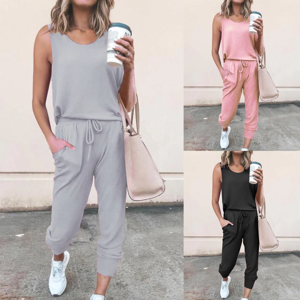 Женский летний комплект из 2 предметов элегантные штаны повседневная одежда двух