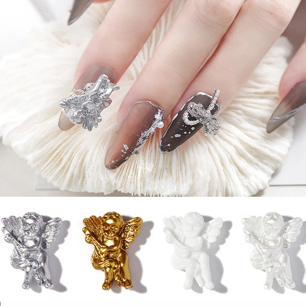 

Nail Art Accessories Baroque Relief Style Angel Baby Flat Resin Cartoon 3D Fingernail DIY Decoration New 2020