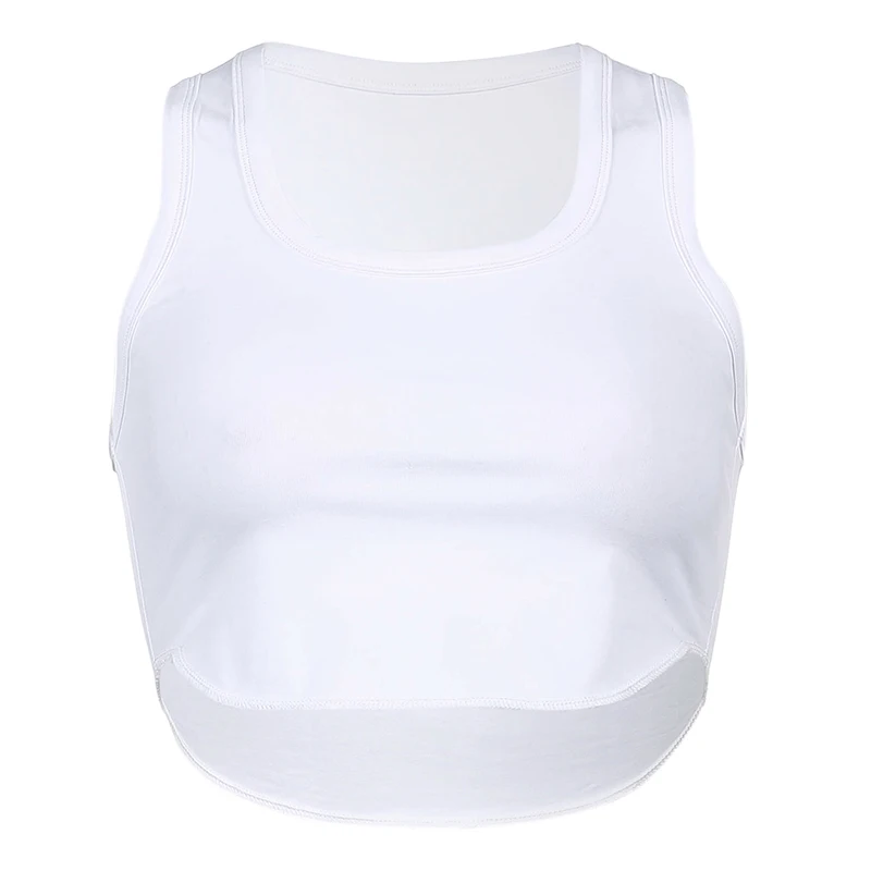 

Rockmore Knitted Cotton Cropped Top For Women Y2K Sleeveless Tank Tops Fashion Basic Tee Vest Casual Outfits Summer Sexy Camis