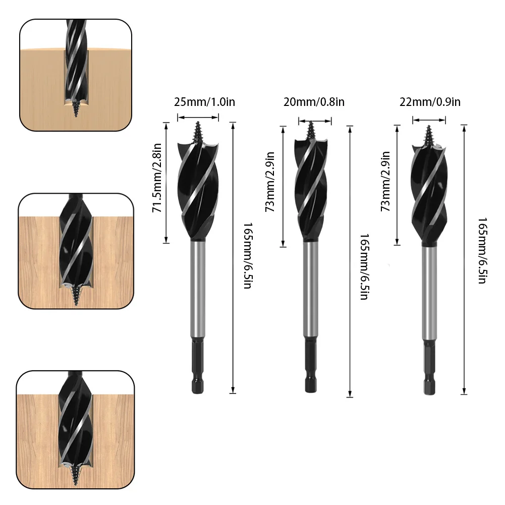 

8PCS Wood Drill Bit Reaming Wood Auger Drill Set Wood Hole Opener Kit 10/12/14/16/18/20/22/25mm Drill Bit Set Wood Tool