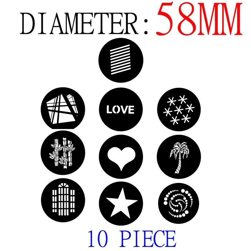 10 шт. гобо оптический тубус осветительного прибора Форма задника эффект проекции