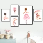 Девочка в балетной обуви юбка танцы детская стена искусство холст картина скандинавские плакаты и принты настенные картины декор детской комнаты