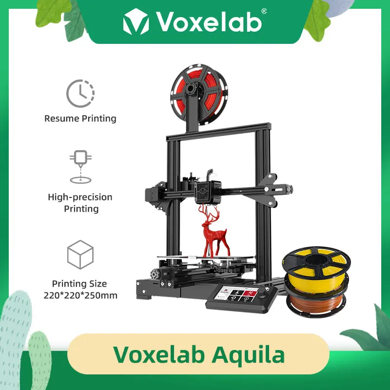 

Voxelab Aquila DIY Kit 3D Printer Print Size 220*220*250 mm with Resume Printing 3d пѬинеѬ For Beginners