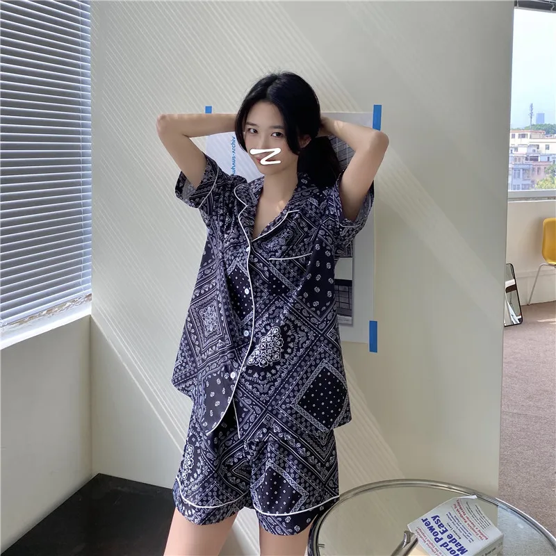 

Alien Kitty Women Retro Printing Fashion Summer Short 2021 Gentle Casual High Quality Loose All Match Femme Pajamas Sets