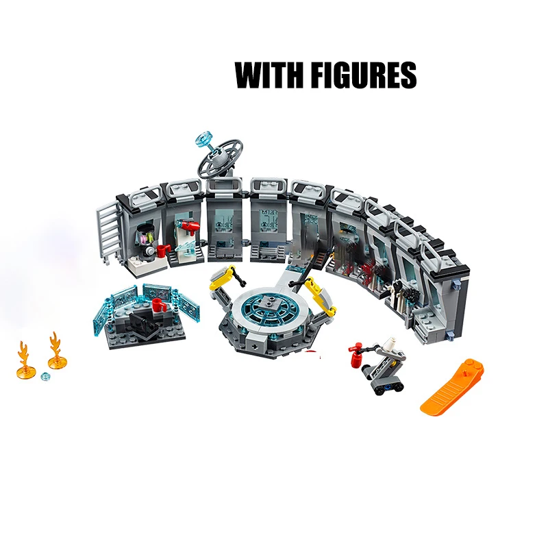 В наличии составная Боевая база финальная игра полный Quinjet Hall of Armour кирпичи