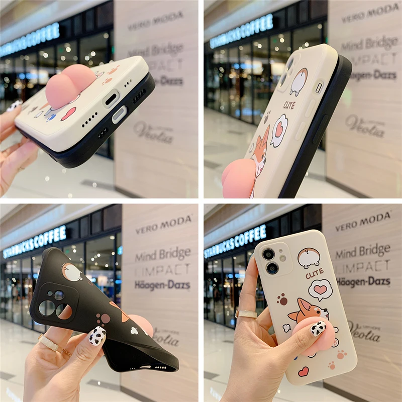 

Cute 3D Cartoon Stress Reliever Case For IPhone 12 Pro Max 11 7 8 XR Case Luxury Silicon Fundas On Iphone12 XS X 6 6s Plus Cover